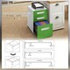 image 5 of Vinsetto 3 Drawer Modern Steel Filing Cabinet w/ 4 Wheels Lock Box Green
