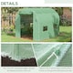 image 4 of Outsunny 2.5 x 2m Walk-In Polytunnel Greenhouse with Roll Up Door Windows Green