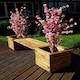 image 2 of Planter Bench, Wooden Garden Planters with Seat - W198 x D47 x H46 - Fully Assembled - Bench Brown