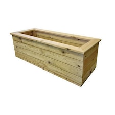 Multi Pack of 3 - Deluxe Large Trough Planter - Timber - L40 x W100 x H32 cm - Fully Assembled | Brown