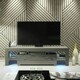 image 6 of TV Unit 160cm Grey Gloss Door Grey Matt Body with LED and Glass Sides Grey