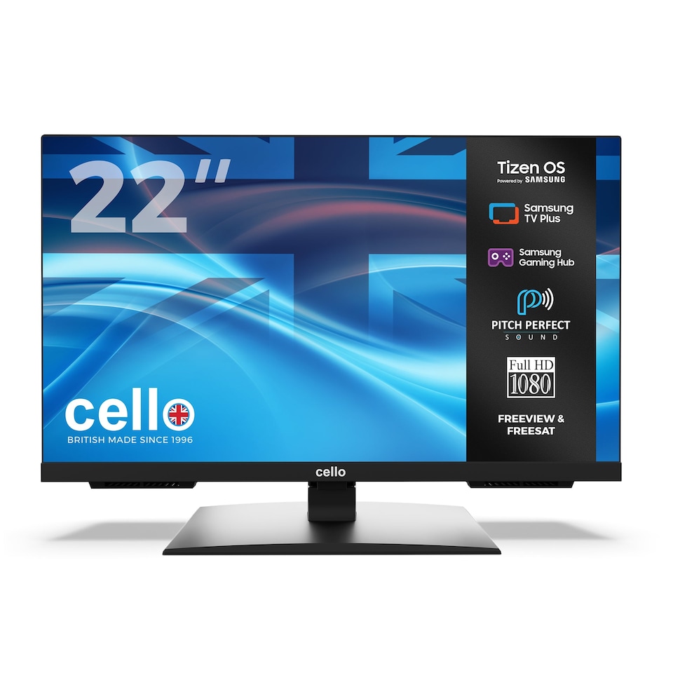 image 1 of Cello 22 inch Smart Samsung Plus TV with Frameless Bezel | Black | Black | 22" | 1