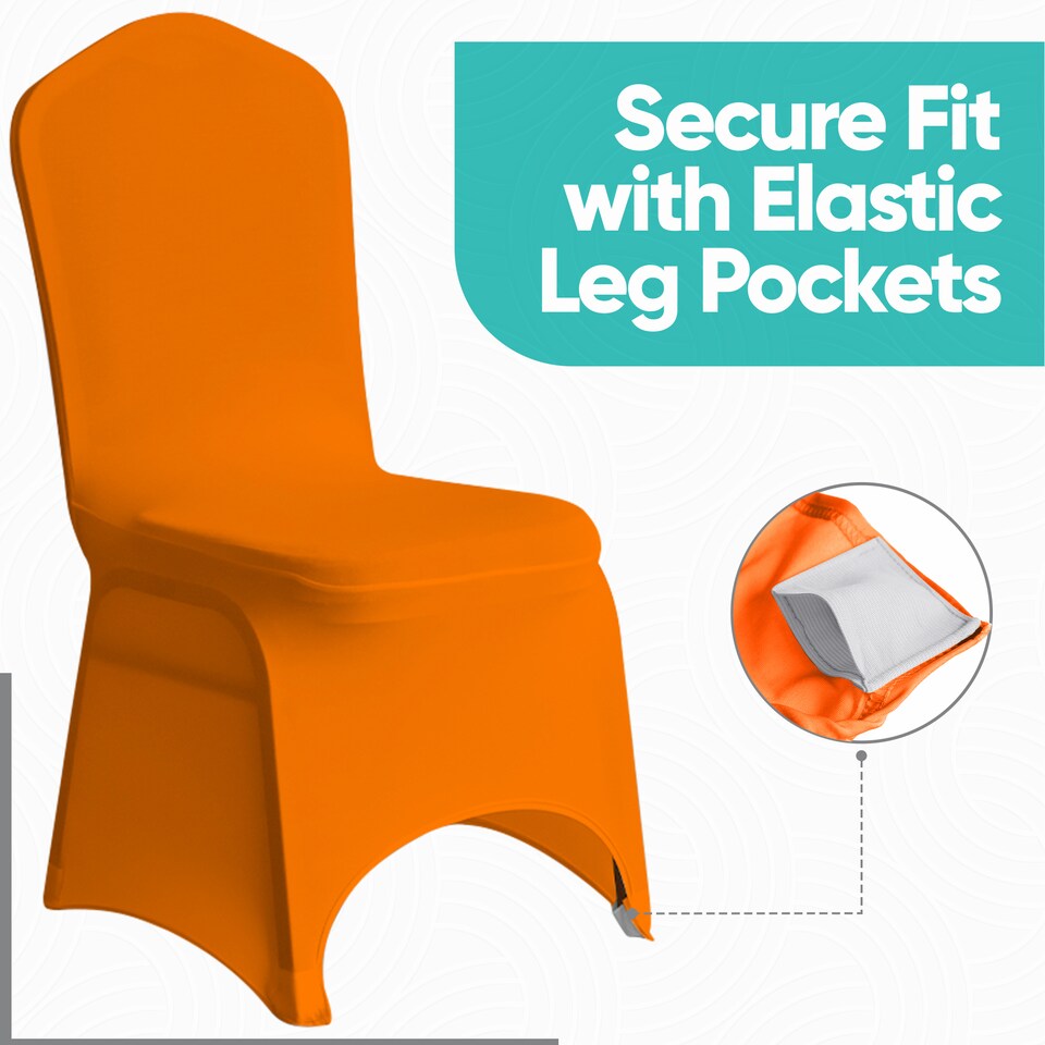 image 1 of Chair Cover Spandex Polyester Stretch Fabric Dining Slipcovers - 10pcs