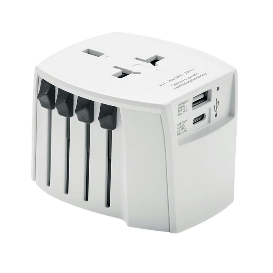 image 1 of MidOcean Muv Usb A/C Travel Adapter - White - One Size