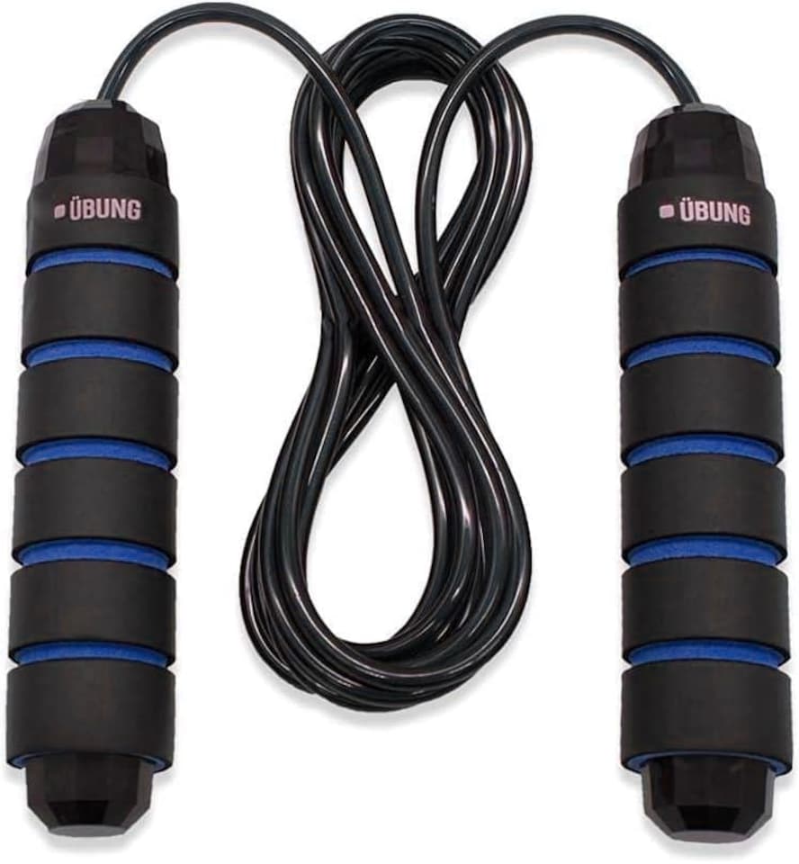 image 1 of UBUNG Skipping Rope Fitness Jump Rope with Tangle Free Adjustable Length with Foam Handle Blue 3m