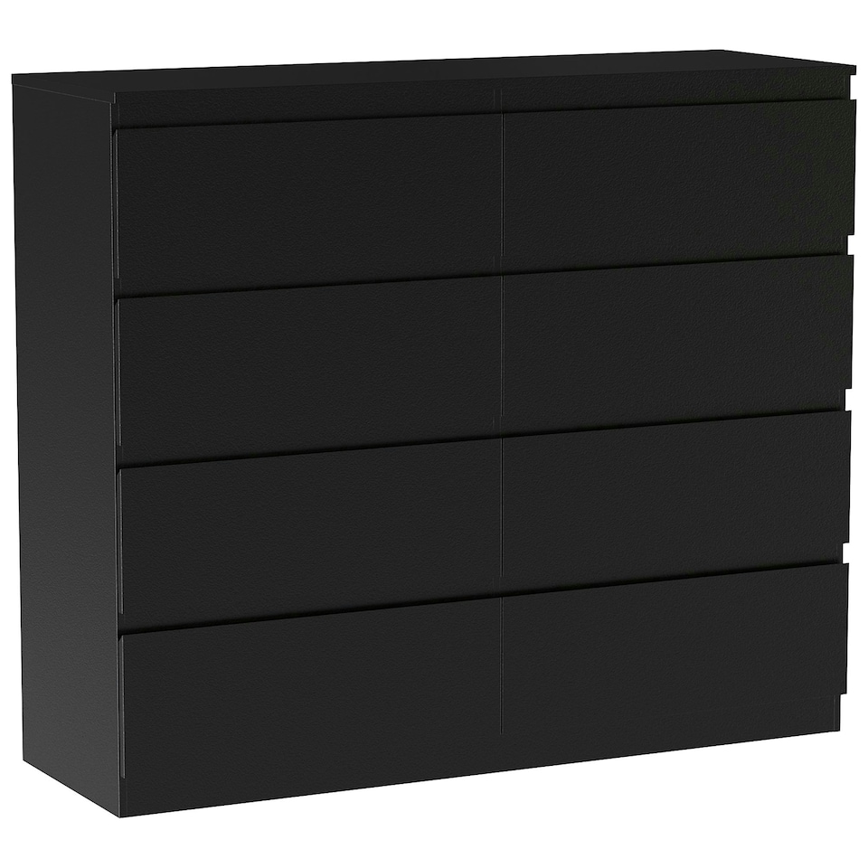 image 1 of Vida Designs Denver 8 Drawer Chest of Drawers Bedroom Storage, Black
