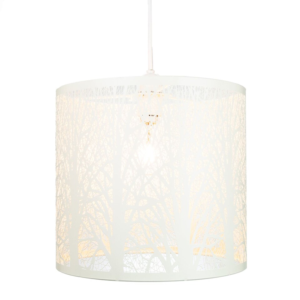 image 1 of Unique and Beautiful Soft Cream Metal Forest Design Ceiling Pendant Shade | Cream | Cream | 1