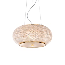 Pasha' 6 Light Ceiling Pendant Gold with Crystals, E14
