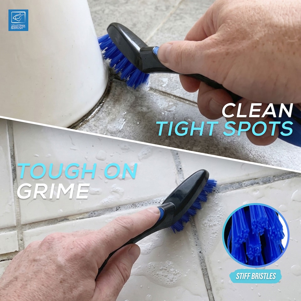 image 1 of Grout Tile Cleaning Brush Removes Mould and Dirt Removal Narrow Stiff Brushes for Kitchen & Bathroom | Blue | Black, Blue | 1