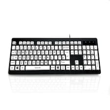 Accuratus Rainbow 2 High Contrast Keyboard - USB High Contrast Visual Impairment SEN Keyboard with Extra Large Black Font & White Keys