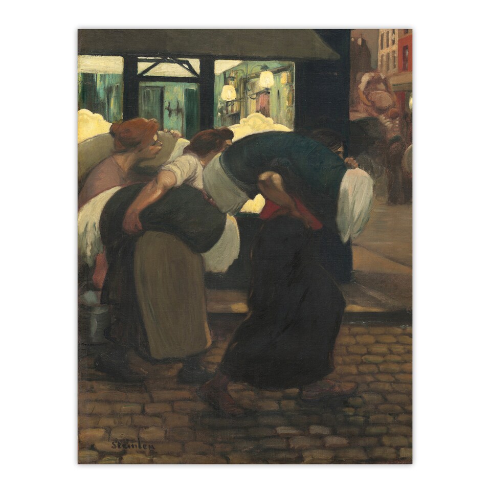 image 1 of The Laundresses Oil Painting Steinlen Huge Wall Art Poster Print
