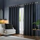 image 2 of Paoletti Corinthian Velvet Room Darkening Navy Eyelet Curtains (W)168cm x (W)229cm cm | Multi