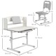image 3 of ZONEKIZ Height Adjustable Kids Desk and Chair Set, with Drawer, Bookshelf Grey