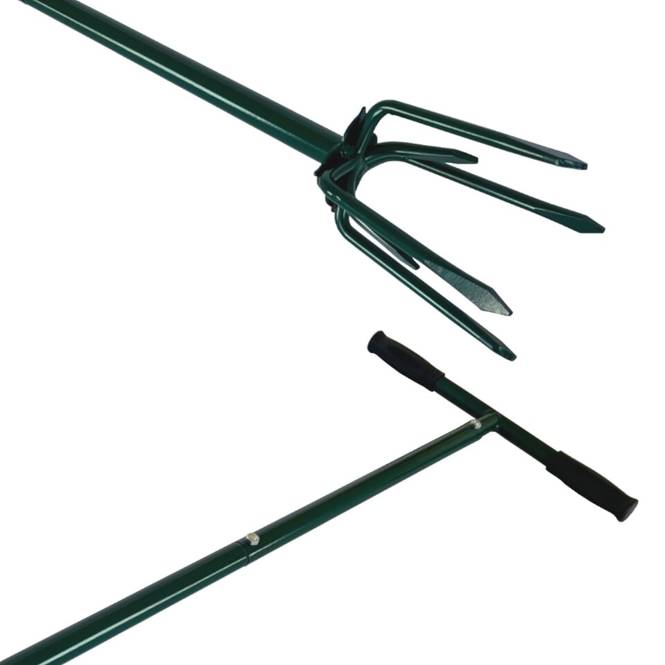 image 1 of Multi Prong Long Handle Hand Tiller Cultivator Garden Weeder