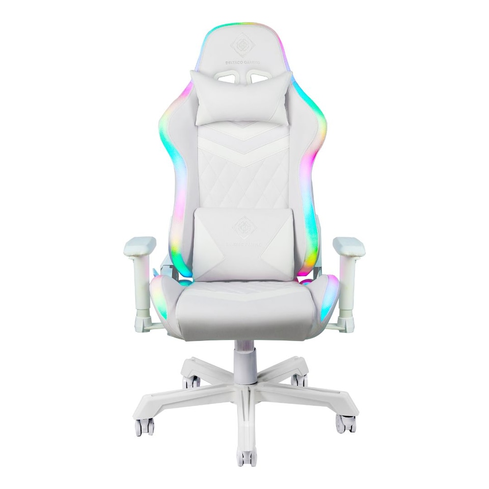 image 1 of Deltaco Gaming DC410 RGB Gaming Chair with RGB Lighting - White