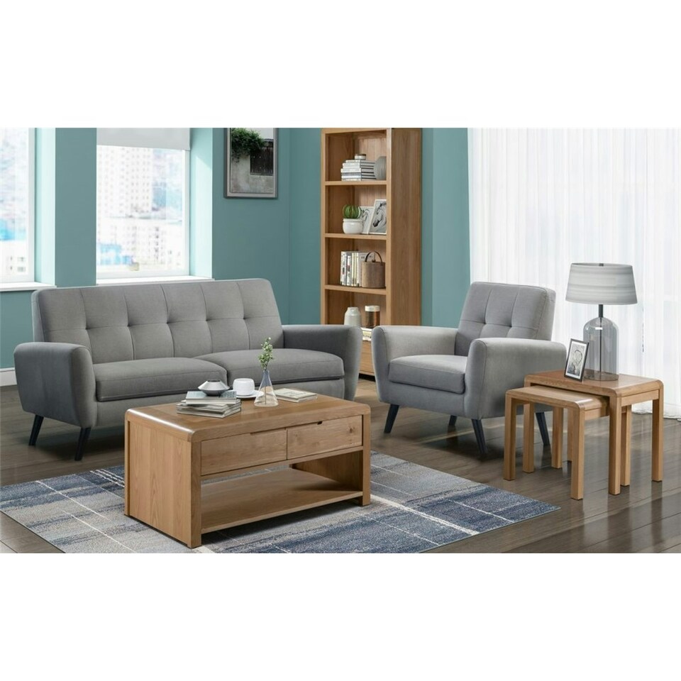 image 1 of Classic Stylish Curve Nest of Tables Brown