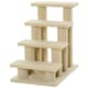 image 1 of PawHut Dog Steps for Bed 4 Step Pet Stairs for Dog Cat Climb Ladder Cream