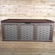 image 10 of HUGE XXL 634 Litre Rattan Sit On Cushion Garden Storage Seat Decking Box In Brown