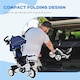 image 4 of HOMCOM 6 in 1 Kids Trike for 1-5 Years, Toddler Tricycle Folding Bike with Parent Handle, Reversible Seat, Storage Basket, Canopy, 5-point Seat Harness, Dark Blue