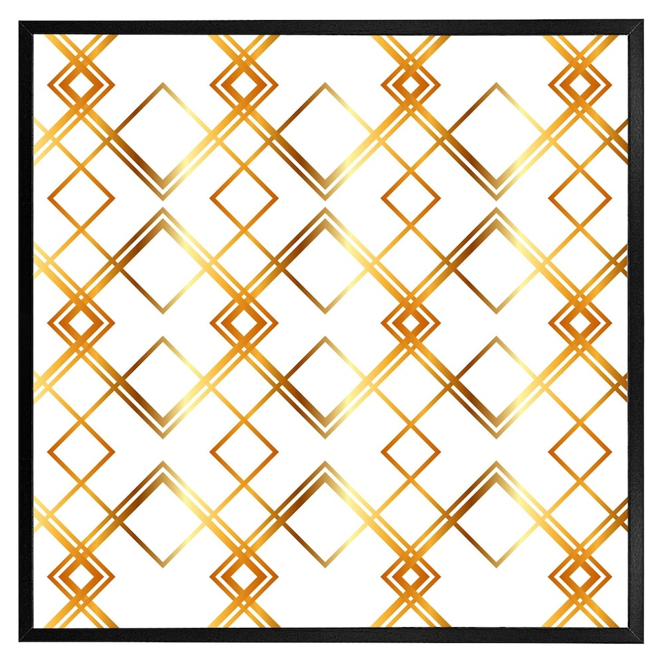 image 1 of Geometric golden pattern (Picture Frame) White | L
