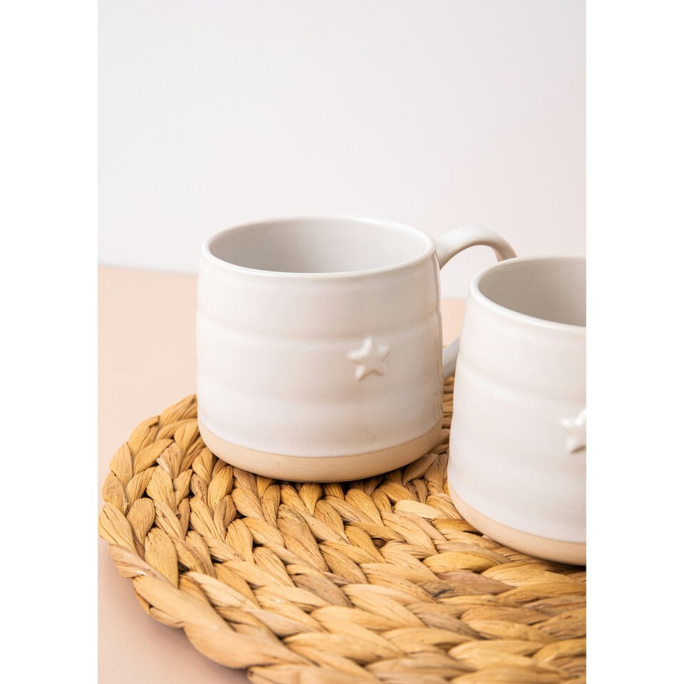 image 1 of Mikasa Mug Set White Stoneware 380ml Set of 2