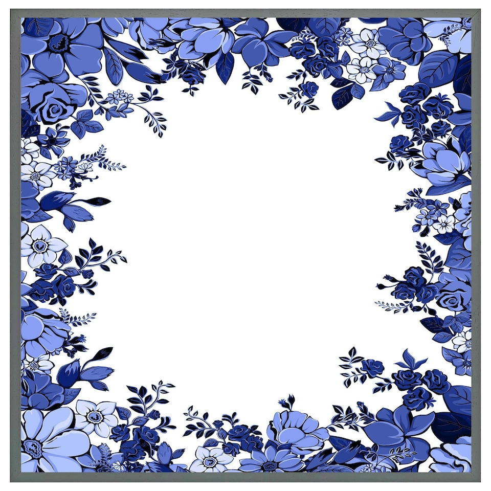 image 1 of Winter floral frame (Picture Frame) Grey | L