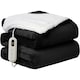 image 1 of Neo Black Electric Heated Throw Over Blanket - Reversible | Black