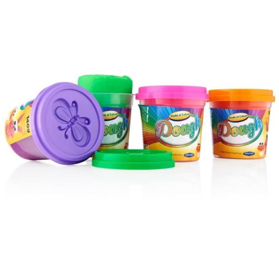 image 1 of Pack of 4 Assorted 140g Pots Moulding Clay With Mould Lid by World of Colour
