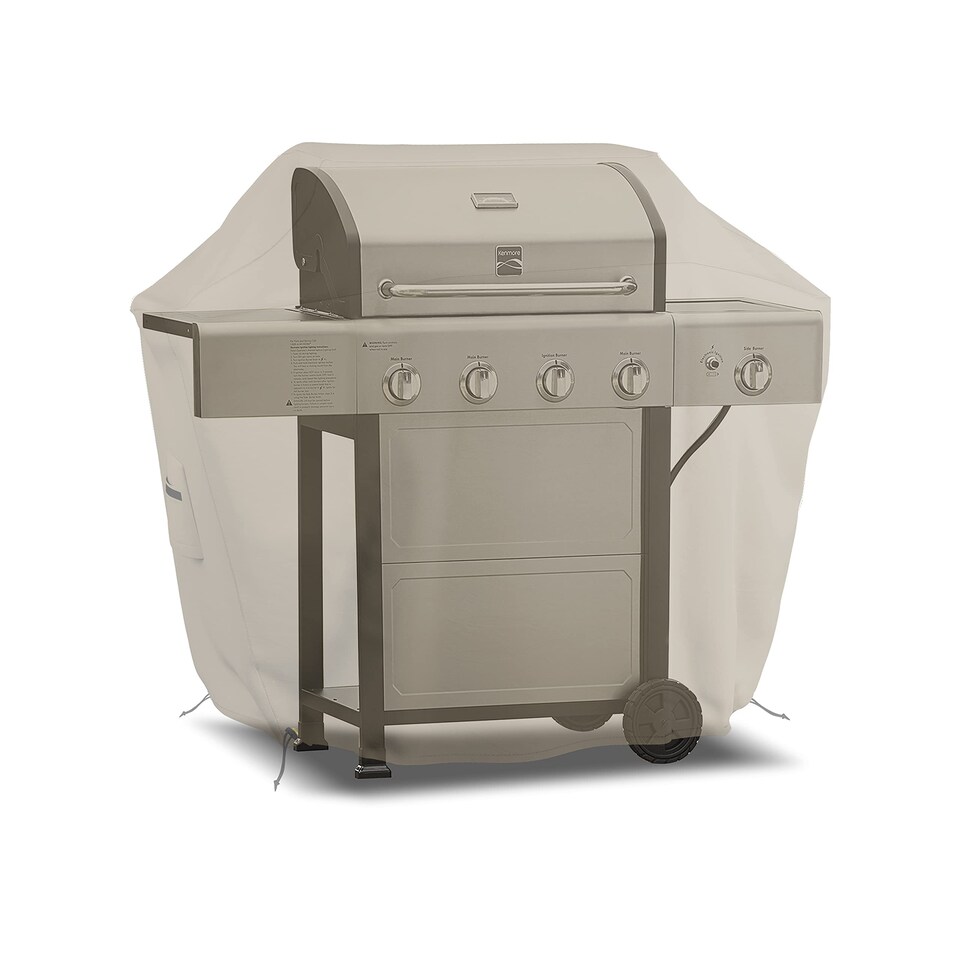 image 1 of Covers&All BBQ Grill Cover, 12 Oz Waterproof UV & Weather Resistant, Outdoor Cover with Air Vents, 50 in x 50 Inch, Beige