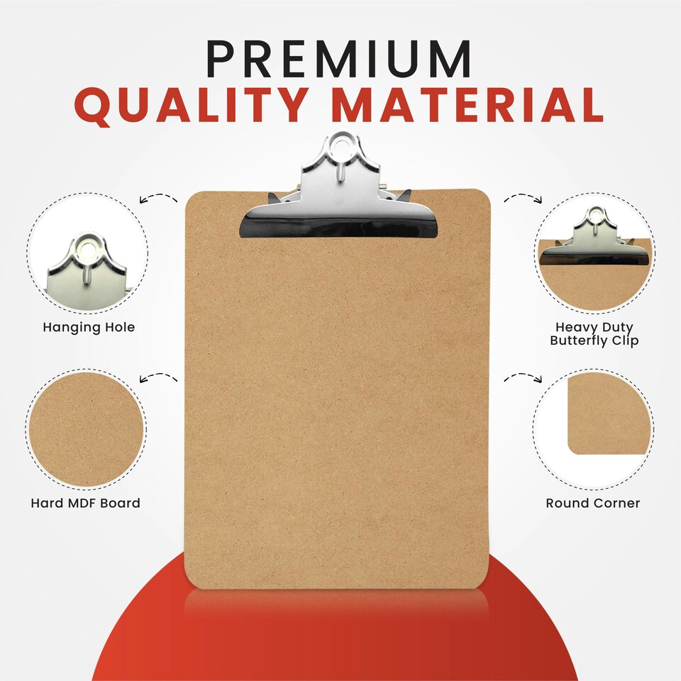 image 1 of Janrax A4 MDF Clipboard with Butterfly Clip
