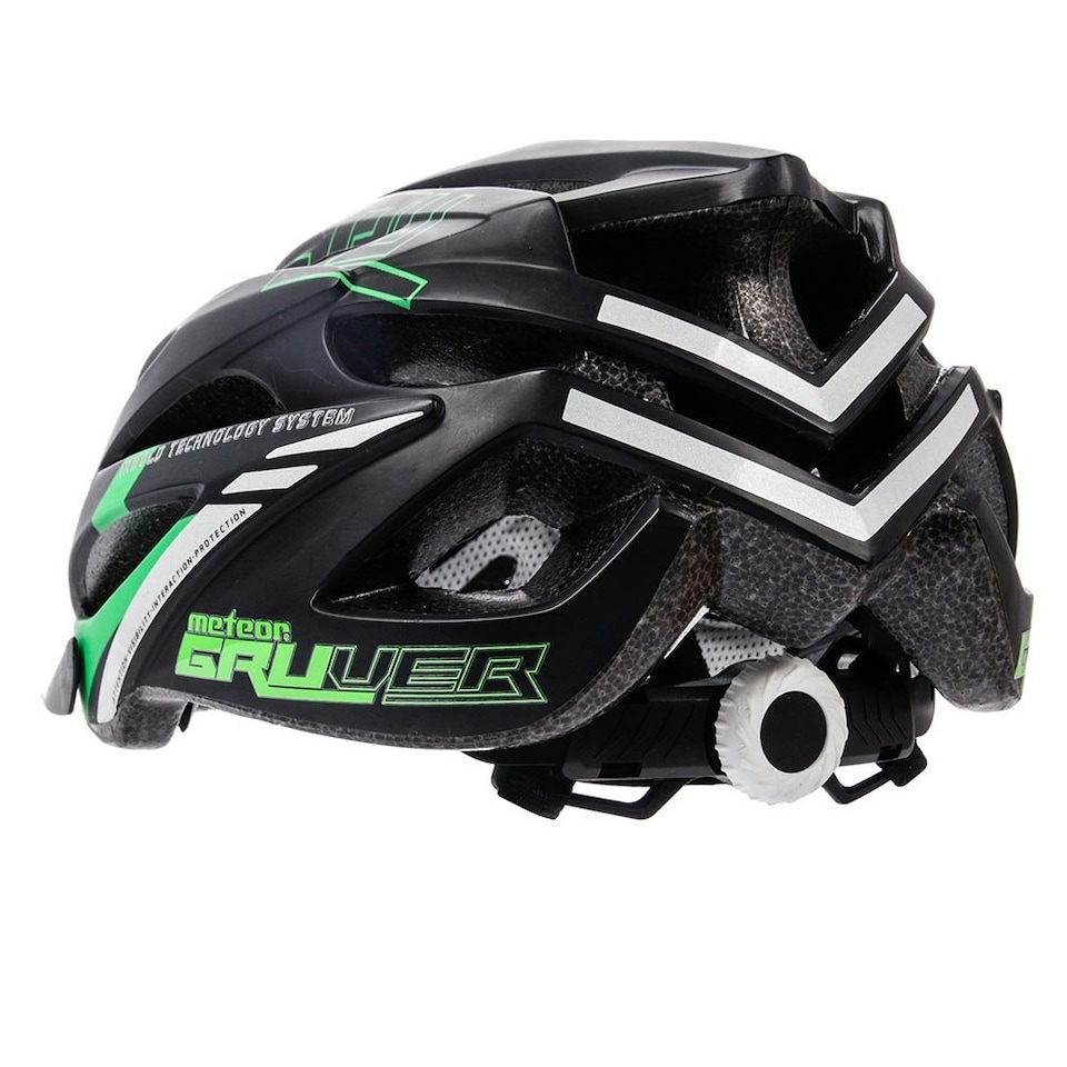 image 1 of Meteor Cycle Helmet Gruver MTB Bike Skateboard Scooter Safety Gear Black | Black-Green | L