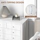 image 6 of HOMCOM Modern Chest of Drawers, 5 Drawer Storage Cabinet with Metal Handles and Runners for Bedroom, White