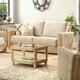 image 5 of Desser Burford Natural Wash 3 Seater Rattan Sofa Set in Farrow - Conservatory Sofa Suite