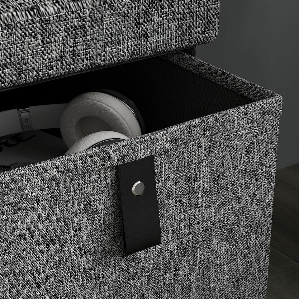 image 1 of HOMCOM Shoe Bench with Seat, Shoe Storage Bench with Cushion and 6 Fabric Drawers for Entryway, Hallway, Living Room, Bedroom, Dark Grey | Grey | Dark Grey