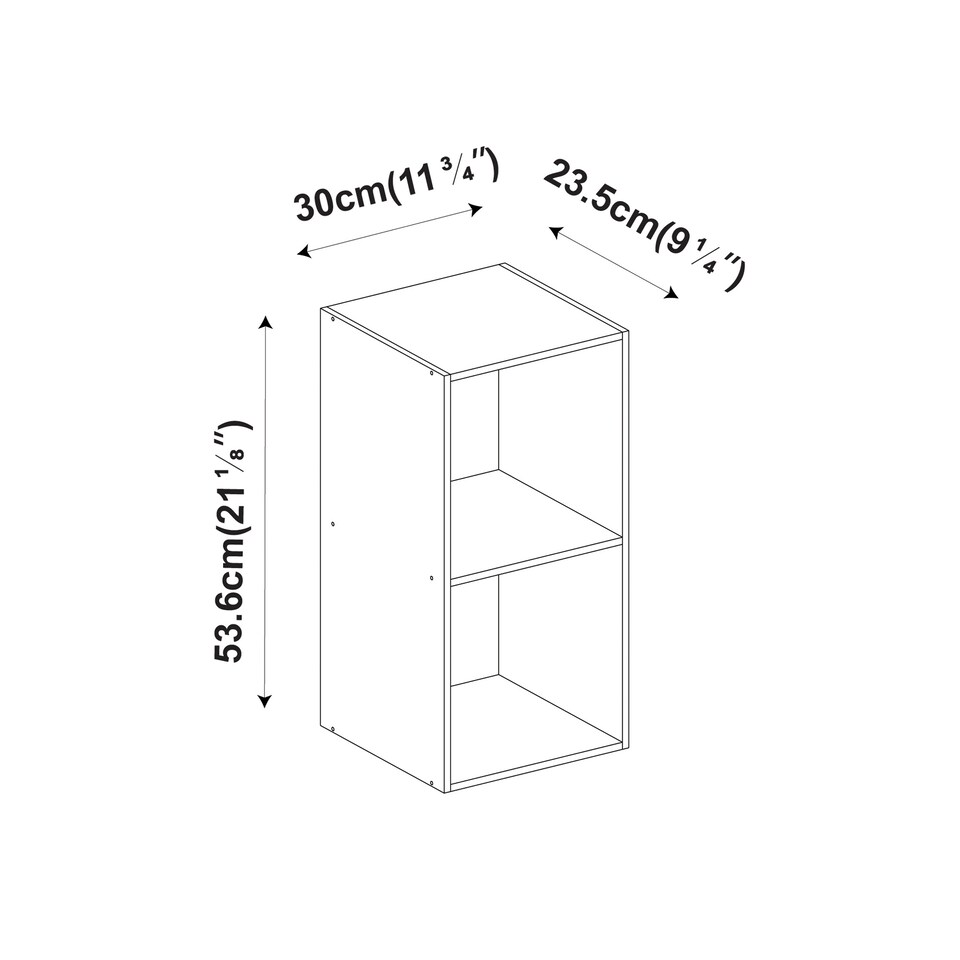 image 1 of Wooden Bookcase Shelving Display Storage Shelf Unit Wood Shelves | Multi | Oak - 2 Shelf | 1
