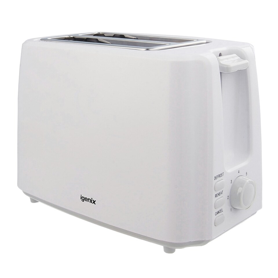 image 1 of Igenix IG3011, 2 Slice Toaster, Defrost & Reheat Function, 750W, White