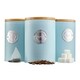 image 3 of Cooks Professional 3 Piece Ribbed Tea, Coffee, & Sugar Cannisters with Bamboo Lids | Stainless Steel Kitchen Storage Bins | Blue & Silver