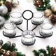 image 3 of 5-Arm Glass & Black Metal Tea Light Candle Holder Candelabra Wedding Centrepiece