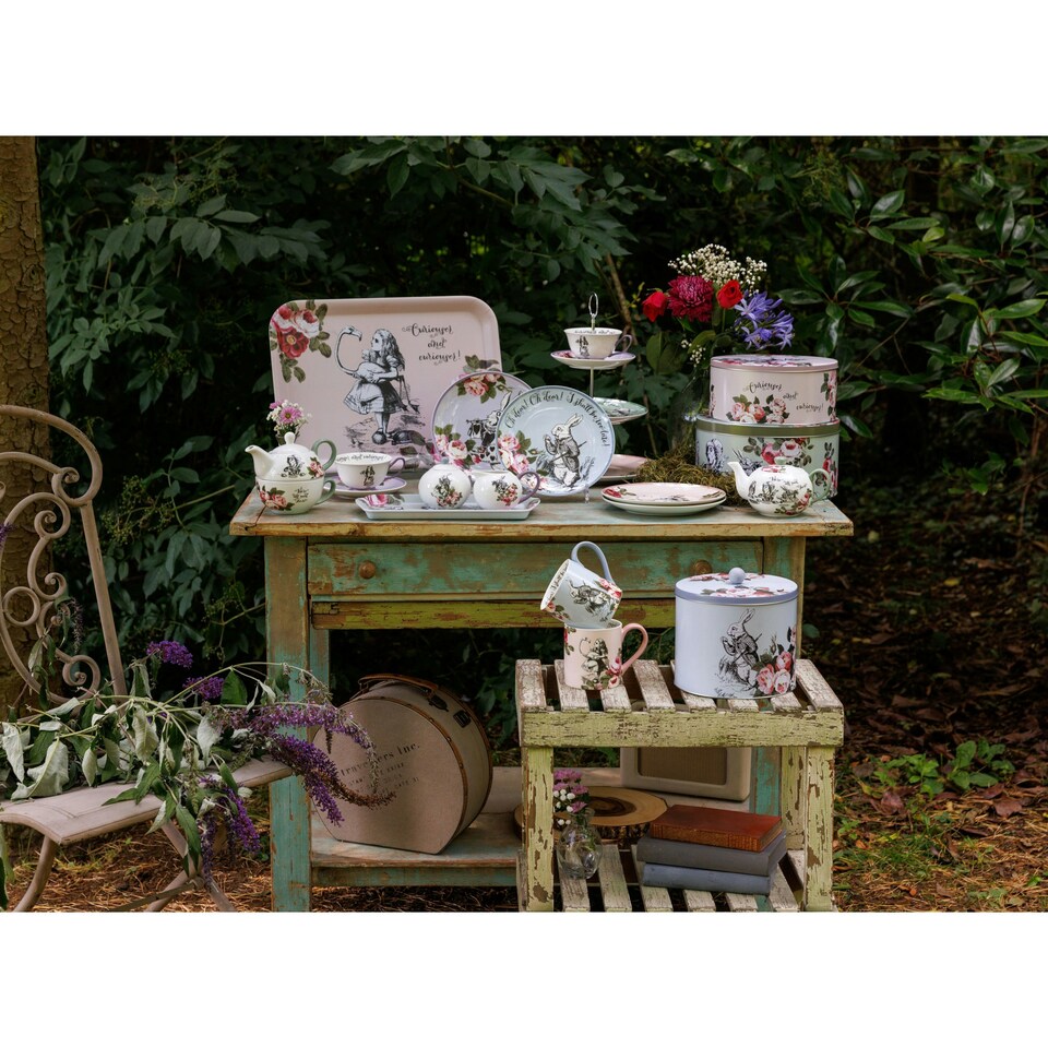 image 1 of Mikasa Alice in Wonderland Tea Set Bone China Stacking | White | 1