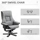 image 9 of HOMCOM Recliner Armchair Footstool Duo Vintage Wood Base Home