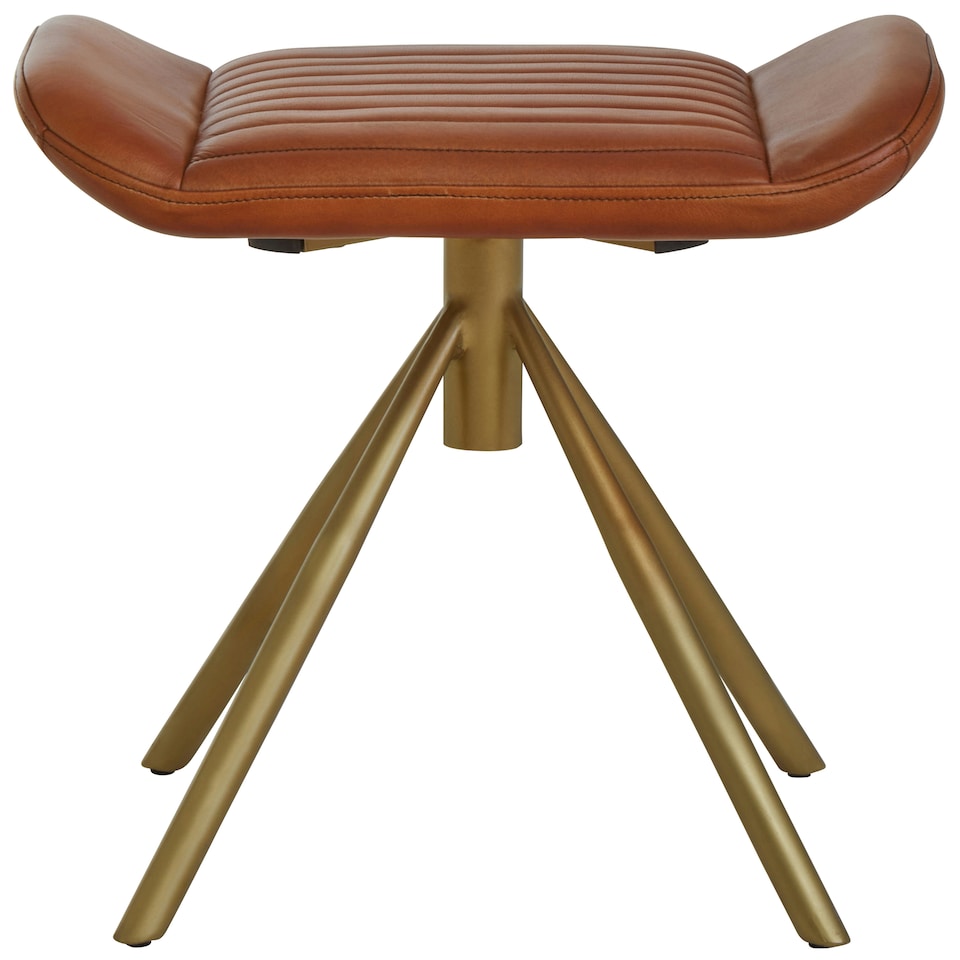 image 1 of Interiors by Premier Tan Leather Footstool