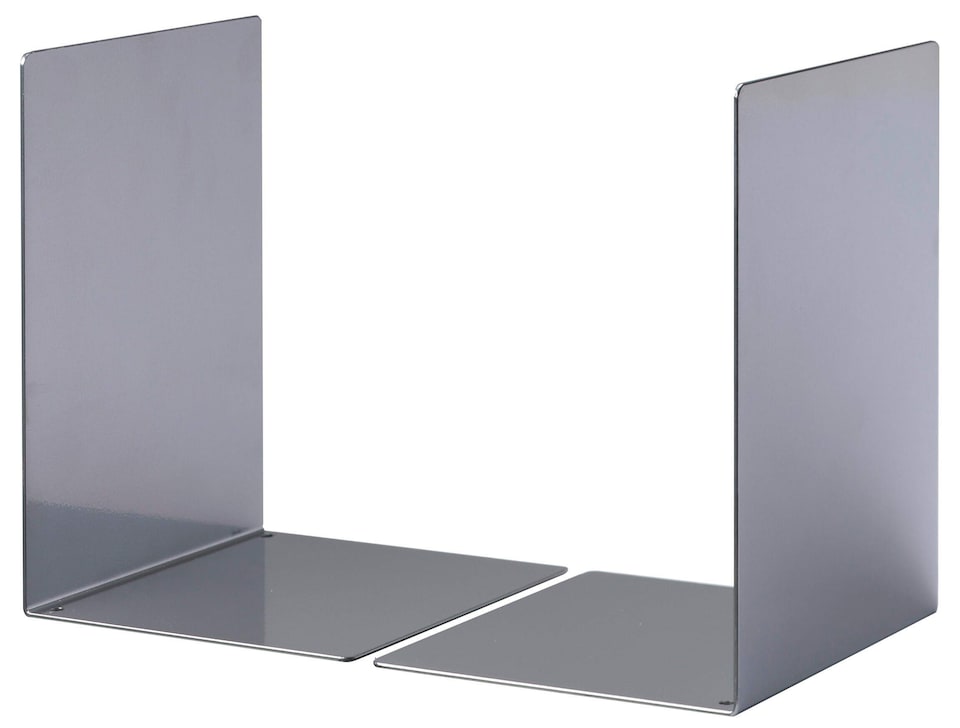 Durable Premium Heavy Duty Large Metal Shelf Bookends | 2 Pack | Silver | Silver