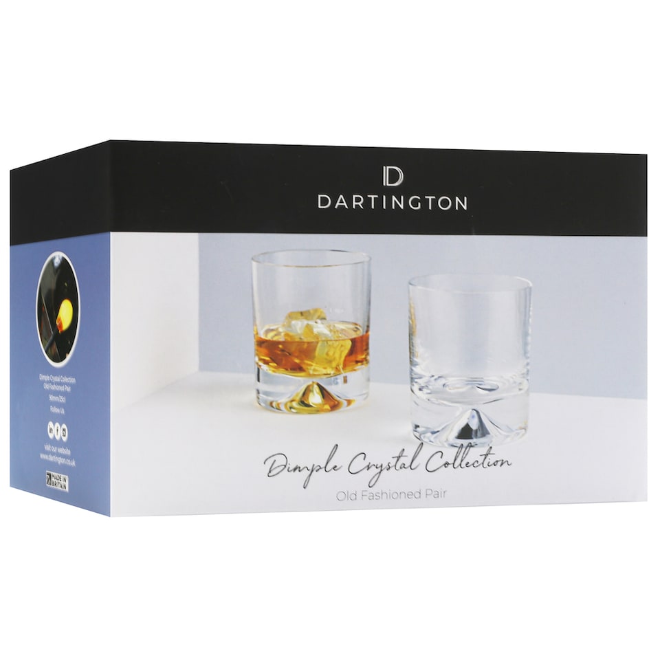 image 1 of Dartington Crystal Dimple Old Fashioned Glass Set Of 2