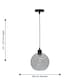 image 8 of First Choice Lighting Barnum Clear Dimple Glass Globe with Black Pendant Fitting Black | Clear