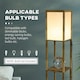 image 5 of HOMCOM Shelf Floor Lamp with Dual Light, for Living Room, Bedroom, Brown