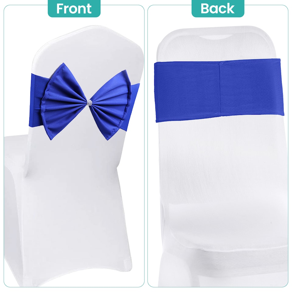 image 1 of Chair Bow Sashes, Elastic Spandex Stretch Chair Ties with Buckle - 1pc