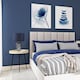 image 6 of Modern Navy Blue and Smoked Grey Marble Snowflake Glass Table Lamp with Shade | Blue | Midnight Blue | 1