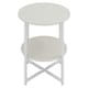 image 1 of Living and Home Small Round Coffee Table with 2 Tier - White