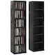 image 1 of HOMCOM Set of 2 CD Storage Units with Adjustable Shelves High Gloss Black