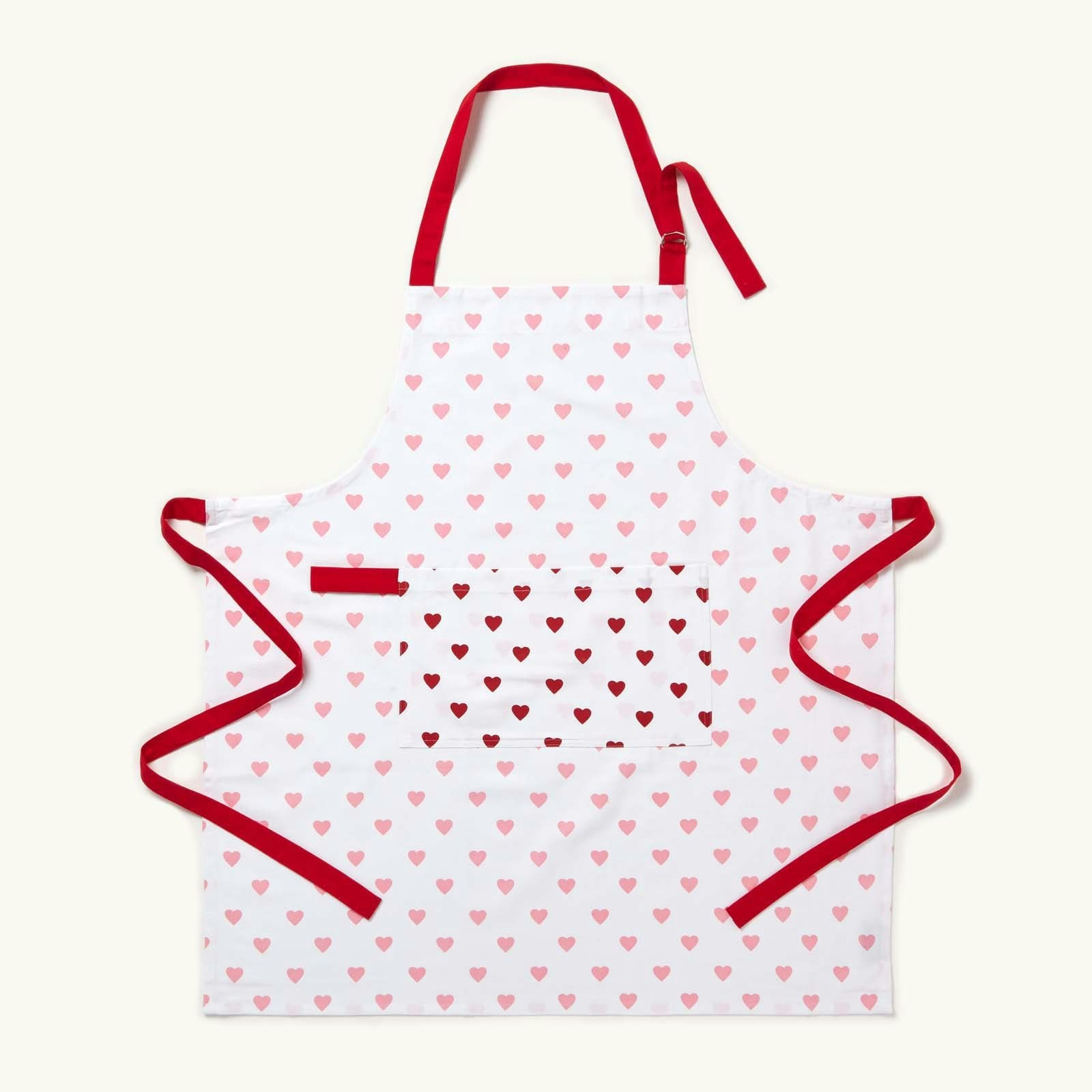 Homescapes Red Hearts Cotton Apron